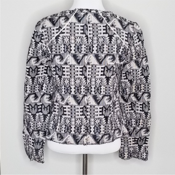 Anthropologie - Hei Hei faifo Textured Jacket in Blue & Cream - Picture 5 of 8